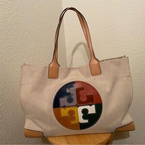 TORY BURCH Multicolor Canvas Tote Bag